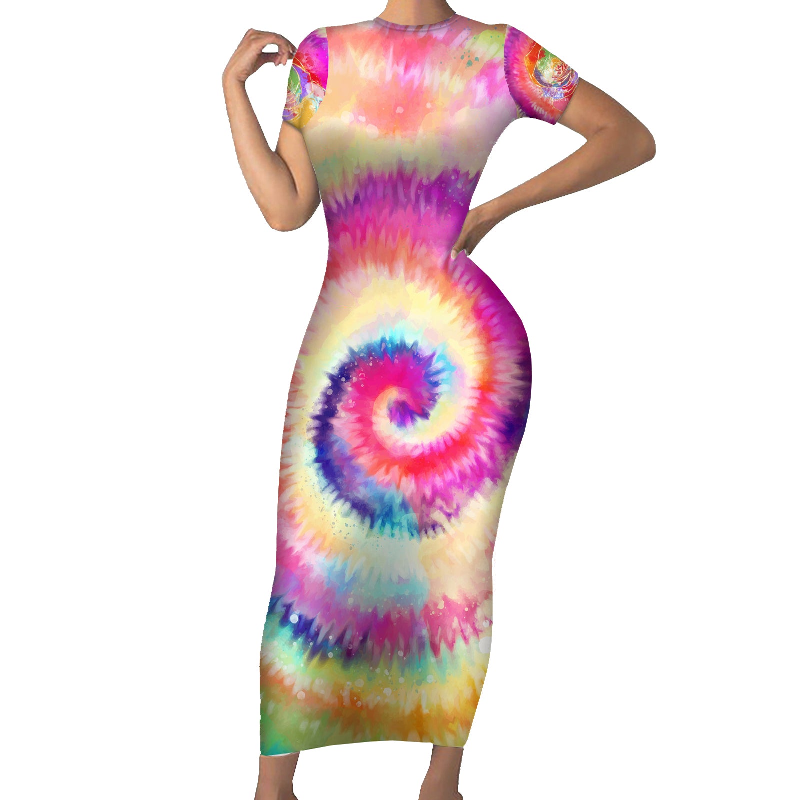 we-are-all-human-lgbt-short-sleeve-bodycon-dress-skull-tie-dye