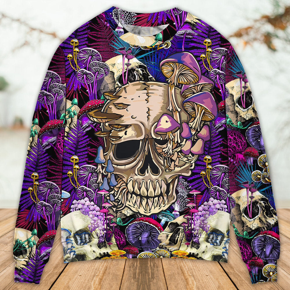 Mushroom Crazy Bright Magic Psychedelic Skull Ugly Christmas Sweaters