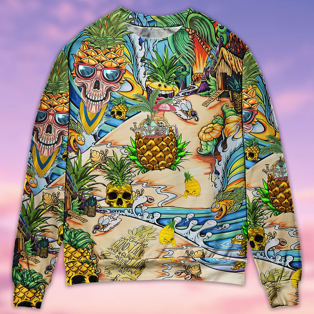 Skull Pineapple Fruit Amazing Ugly Christmas Sweaters