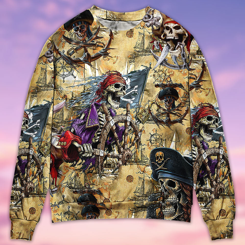 Skull Amazing Pirate Hunting Ugly Christmas Sweaters