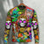 Hippie Skull Colorful Cool Style Ugly Christmas Sweaters