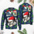 Christmas Skull With Santa Hat Merry Snow Ugly Sweaters