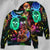 Skull Glowing Neon Light Ugly Christmas Sweaters