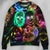 Skull Glowing Neon Light Ugly Christmas Sweaters