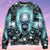 Skull Blue Flame Screaming Ugly Christmas Sweaters