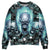 Skull Blue Flame Screaming Ugly Christmas Sweaters