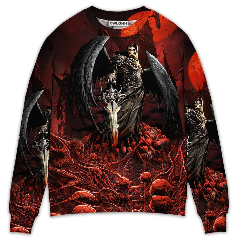 Halloween Skull Dark Blood Night Scary Style Ugly Christmas Sweaters