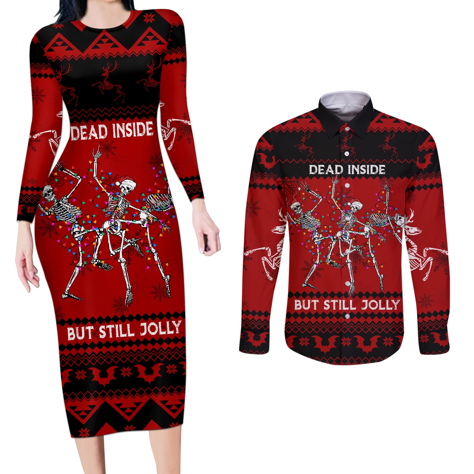 christmas-couples-matching-long-sleeve-bodycon-dress-and-long-sleeve-button-shirt-jolly-skull-merry-creepmas