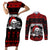 custom-christmas-couples-matching-short-sleeve-bodycon-dress-and-long-sleeve-button-shirt-gothic-skull-creepmas