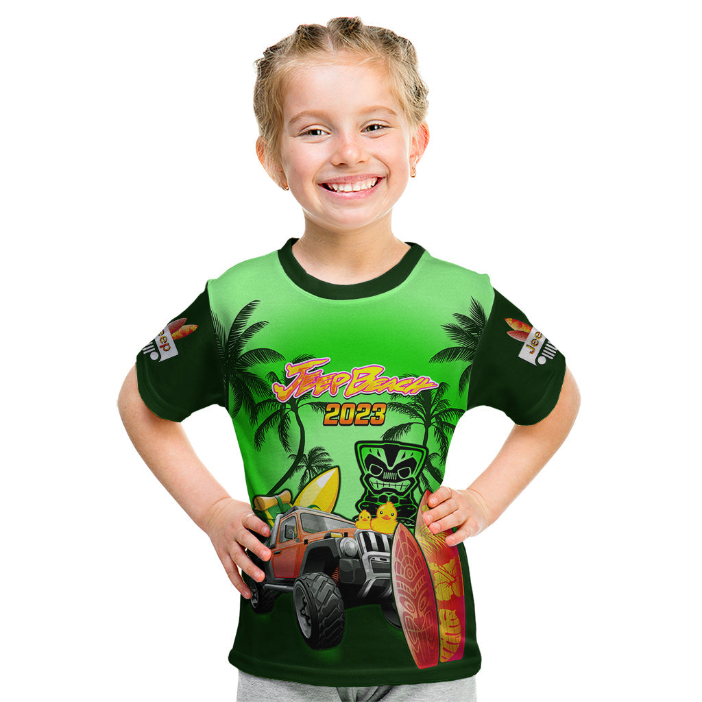 personalised-green-jeep-beach-2023-kid-t-shirt-happy-20th-anniversary