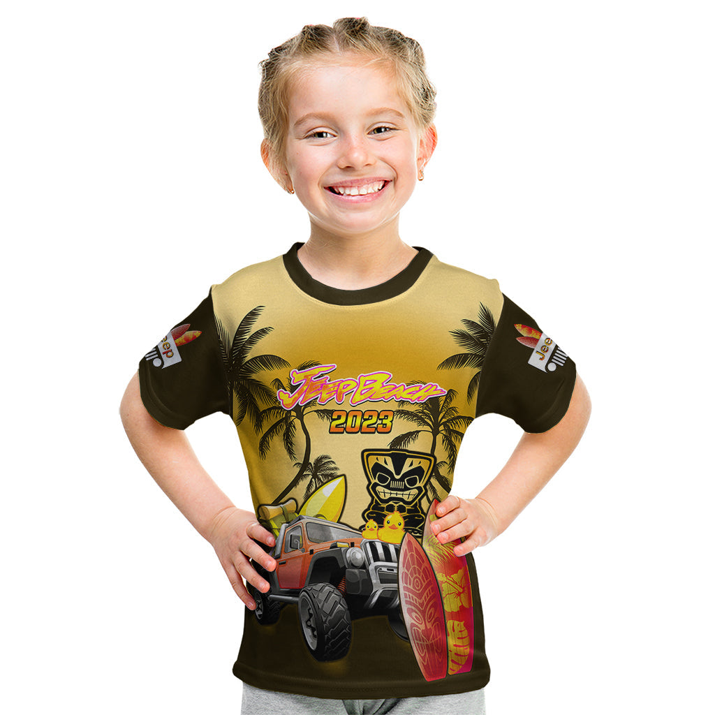 gold-jeep-beach-2023-kid-t-shirt-happy-20th-anniversary