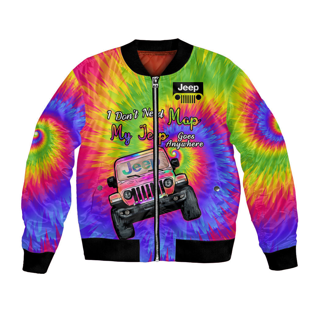 i-dont-need-map-my-jeep-goes-anywhere-bomber-jacket-tie-dye-special-version