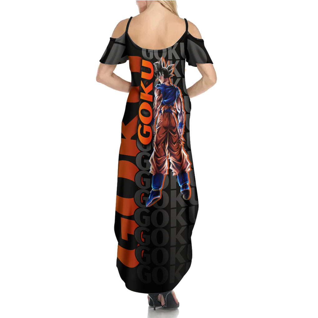 Goku Dragon Ball Summer Maxi Dress Anime Mix Text Pattern Abstract Style TS04