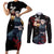 Tengen Uzui Anime Japan Style Couples Matching Short Sleeve Bodycon Dress and Long Sleeve Button Shirt