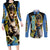 Gogeta - Dargon Ball Couples Matching Long Sleeve Bodycon Dress and Long Sleeve Button Shirt