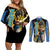 Gogeta - Dargon Ball Couples Matching Off Shoulder Short Dress and Long Sleeve Button Shirt