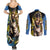 Gogeta - Dargon Ball Couples Matching Summer Maxi Dress and Long Sleeve Button Shirt