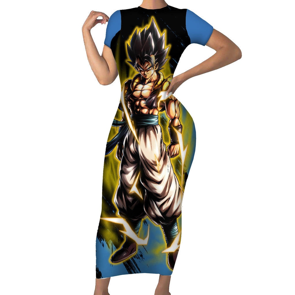 Gogeta - Dargon Ball Short Sleeve Bodycon Dress