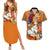 Nami - Anime Movie Red Couples Matching Summer Maxi Dress and Hawaiian Shirt