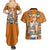 Nami - Anime Movie Red Couples Matching Summer Maxi Dress and Hawaiian Shirt