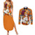 Nami - Anime Movie Red Couples Matching Summer Maxi Dress and Long Sleeve Button Shirt