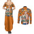 Nami - Anime Movie Red Couples Matching Summer Maxi Dress and Long Sleeve Button Shirt