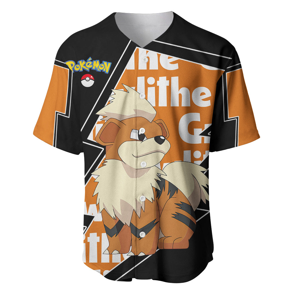 Growlithe Anime Lighting Style Baseball Jersey