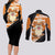 Growlithe Anime Lighting Style Couples Matching Long Sleeve Bodycon Dress and Long Sleeve Button Shirt