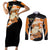 Growlithe Anime Lighting Style Couples Matching Short Sleeve Bodycon Dress and Long Sleeve Button Shirt