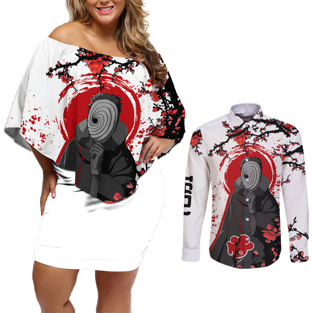 Tobi - Naruto Couples Matching Off Shoulder Short Dress and Long Sleeve Button Shirt Japan Style