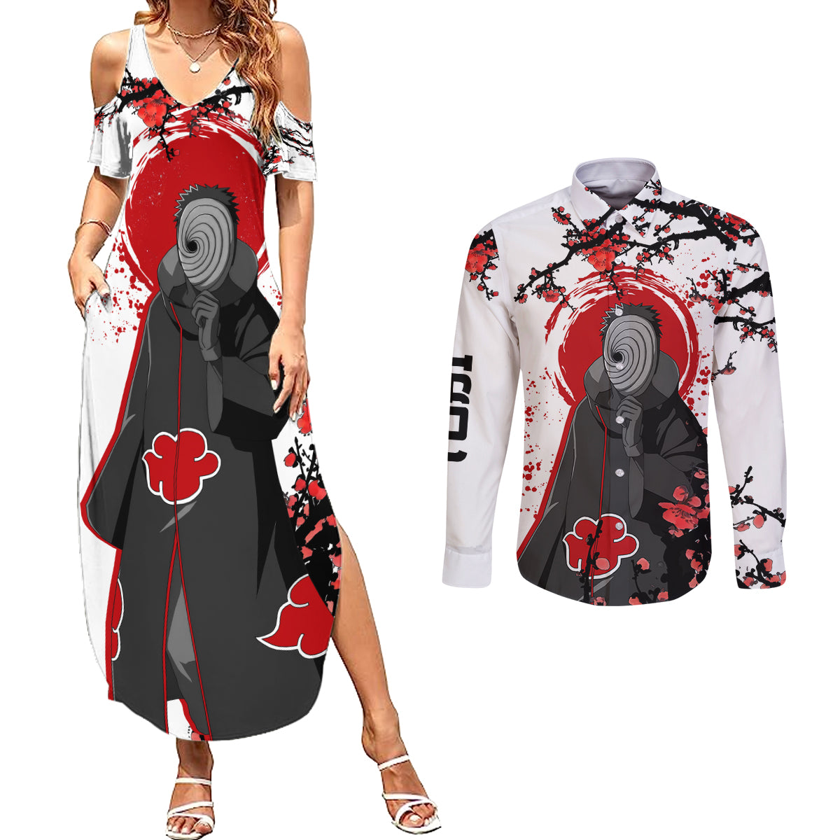 Tobi - Naruto Couples Matching Summer Maxi Dress and Long Sleeve Button Shirt Japan Style