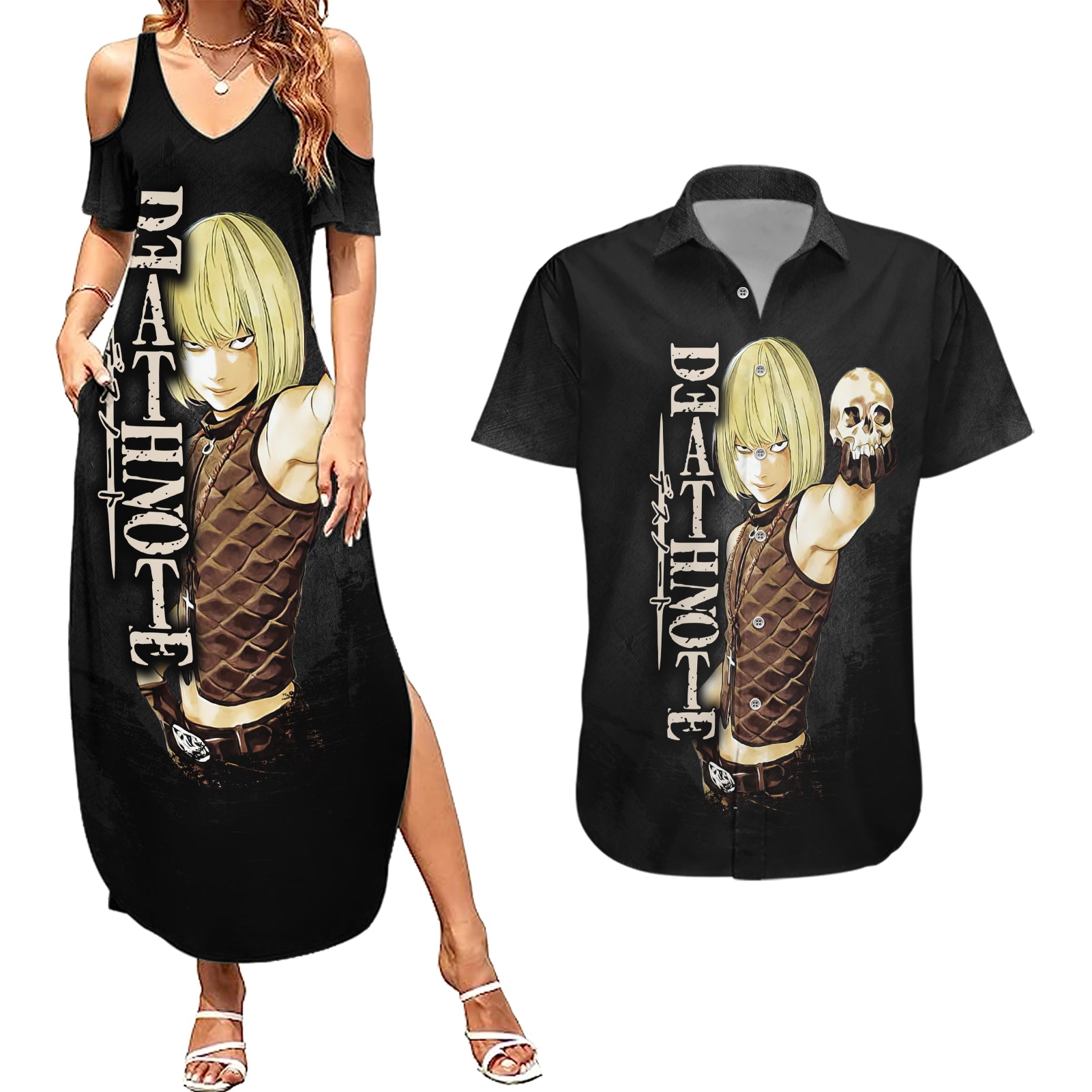 Mello - Death Note Couples Matching Summer Maxi Dress and Hawaiian Shirt Anime Style