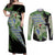 Tyranitar Couples Matching Off Shoulder Maxi Dress and Long Sleeve Button Shirt Pattern Style