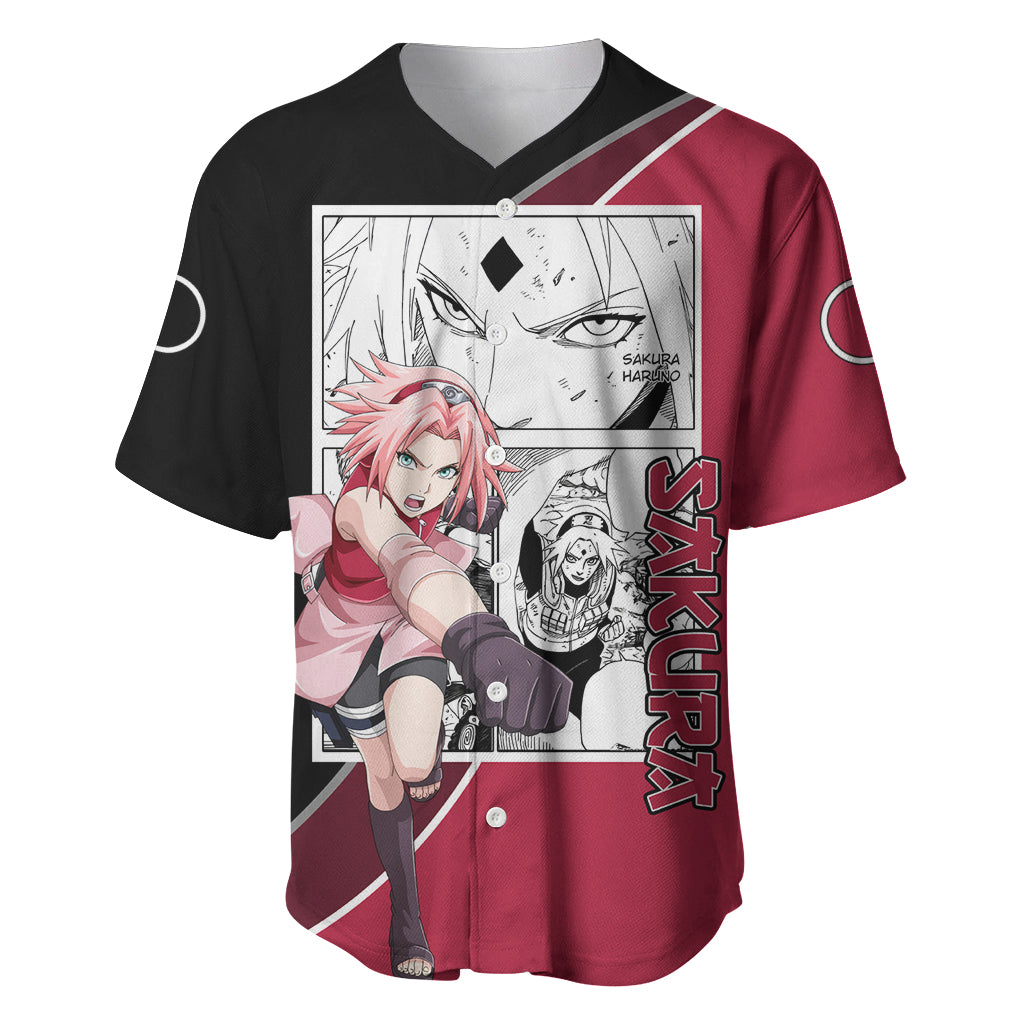 Sakura Haruno - Naruto Baseball Jersey Anime Mix Manga Style