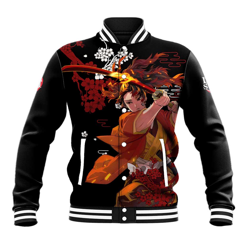 Yoriichi Tsugikuni - Demon Slayer Baseball Jacket Anime Text Pattern Style