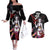 Daki - Demon Slayer Couples Matching Off The Shoulder Long Sleeve Dress and Hawaiian Shirt Anime Japan Style