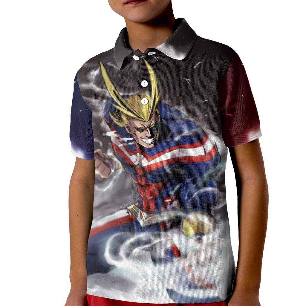 Trippy All Might My Hero Academia Kid Polo Shirt Anime Mid Trippy Style