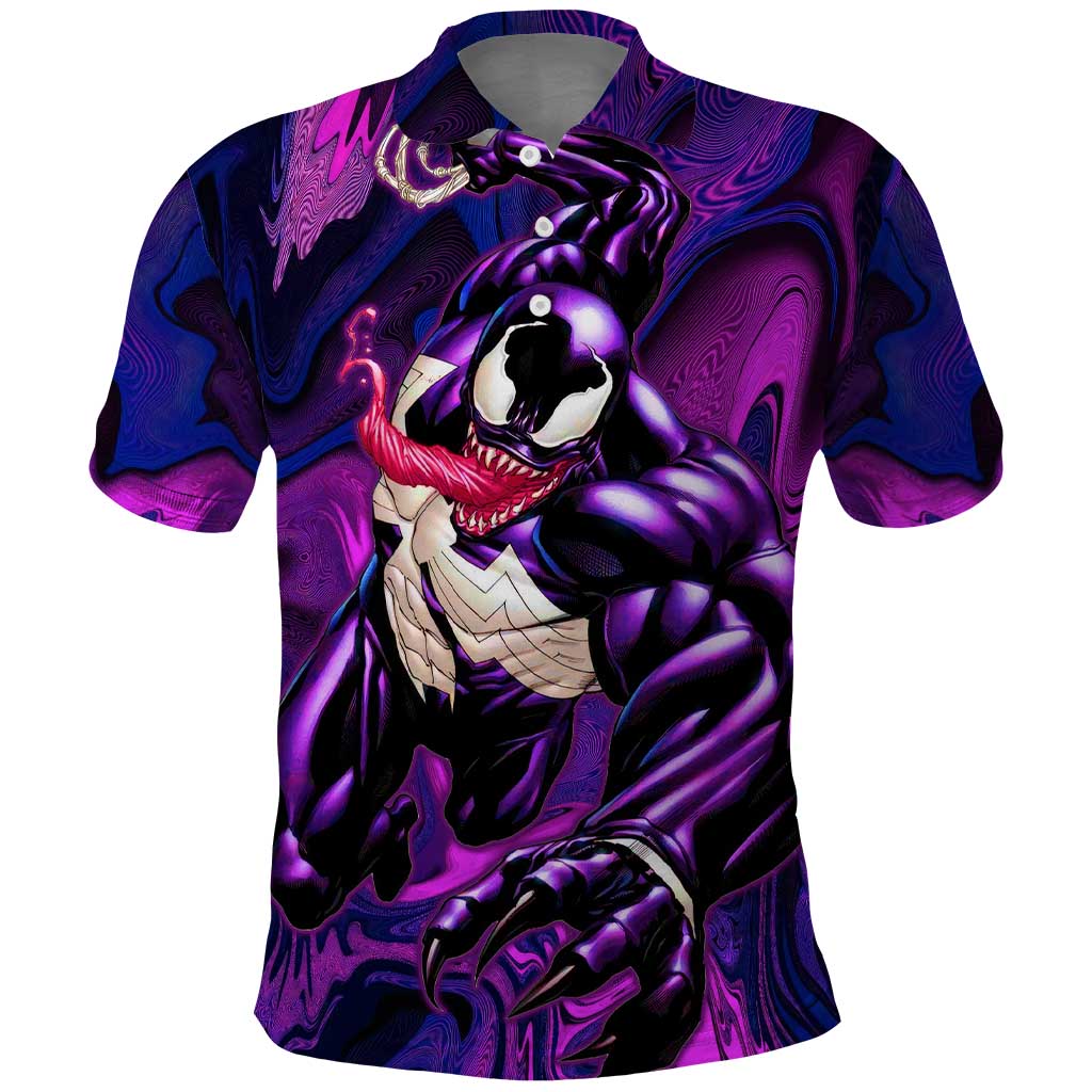 Trippy Venom Polo Shirt Comic Mix Galaxy Trippy Style