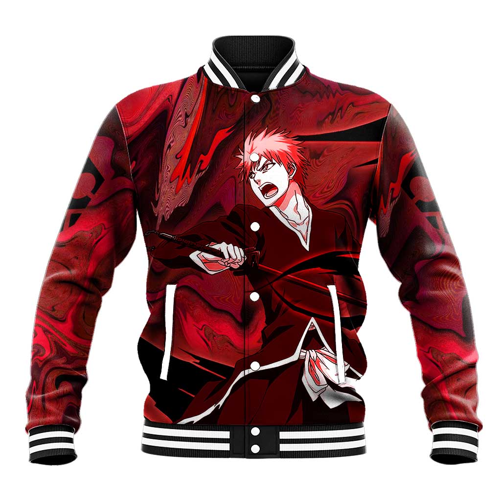 Ichigo True Shikai Bleach Baseball Jacket Anime Mix Trippy Style