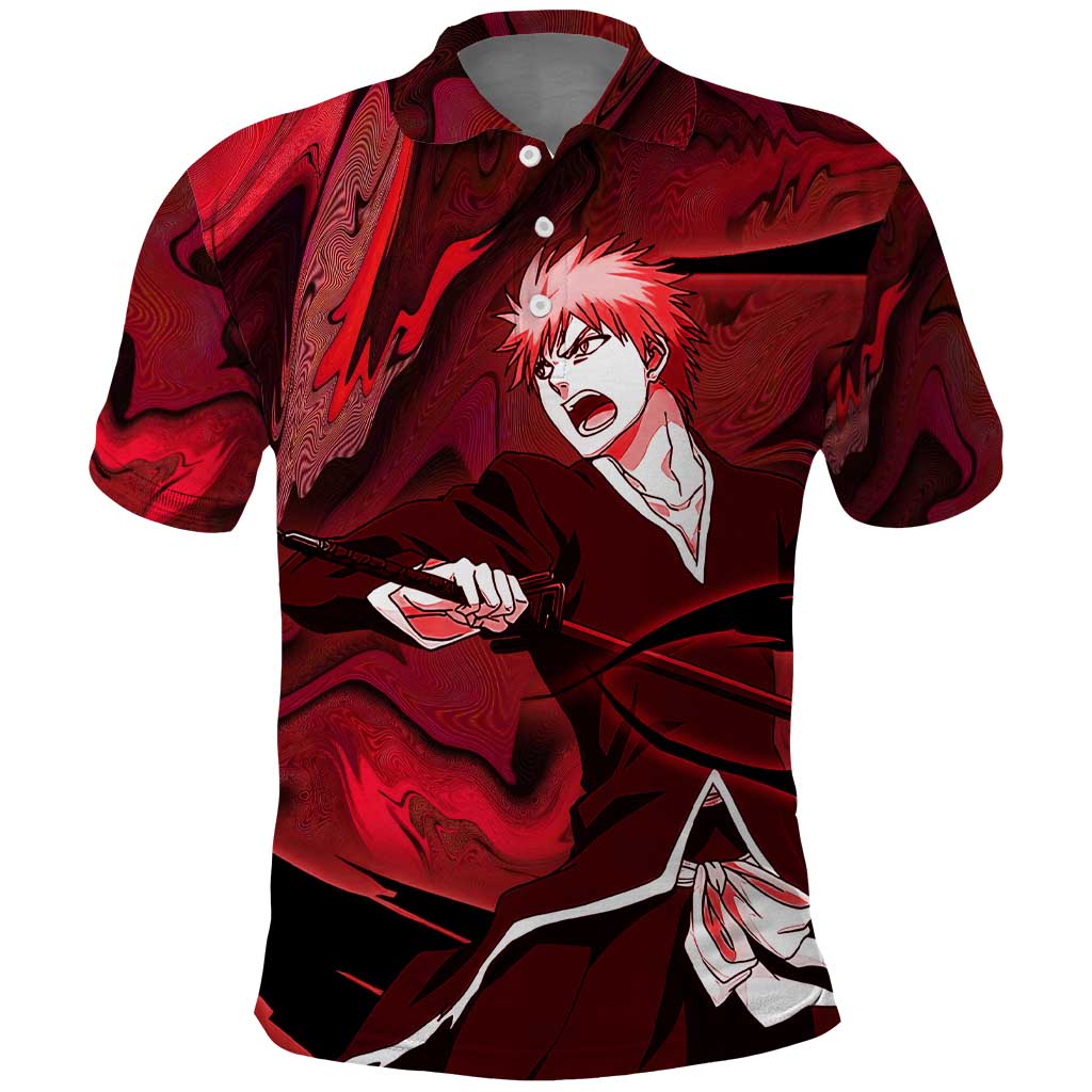 Ichigo True Shikai Bleach Polo Shirt Anime Mix Trippy Style