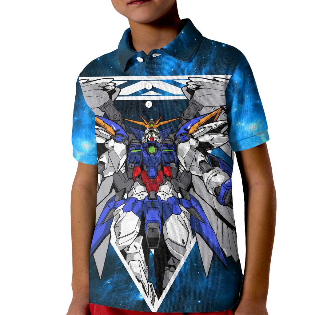 Wing Zero Gundam Kid Polo Shirt Anime Style