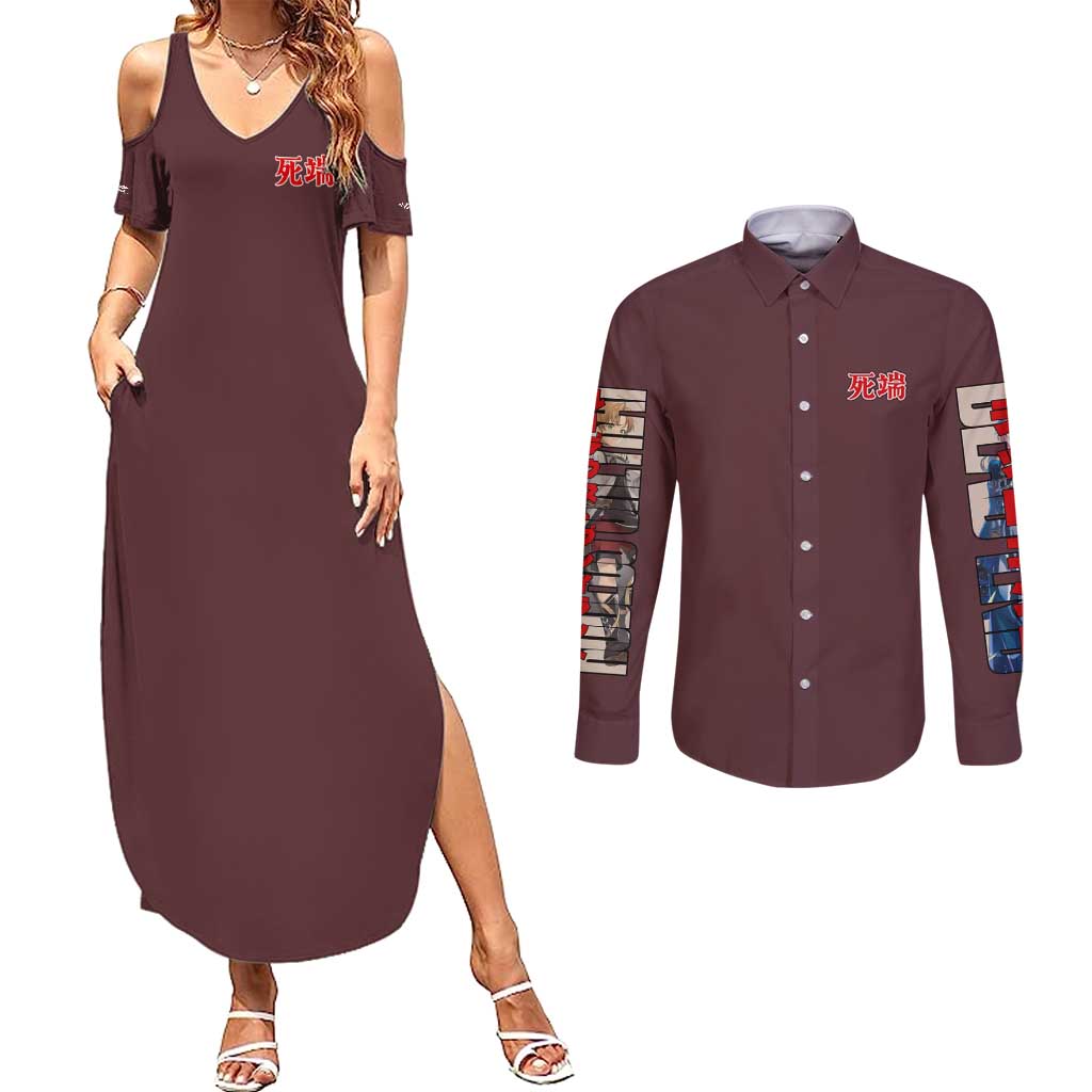 Rudeus Greyrat Mushoku Tensei Couples Matching Summer Maxi Dress and Long Sleeve Button Shirt Anime Style