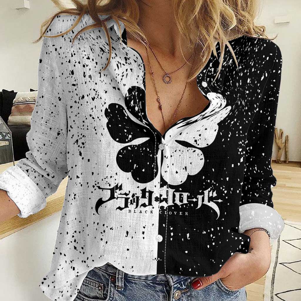 Five Leaf Clover Black Clover Women Casual Shirt Anime Grunge Style