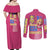 Peach Mario Bros Couples Matching Off Shoulder Maxi Dress and Long Sleeve Button Shirt Anime Style