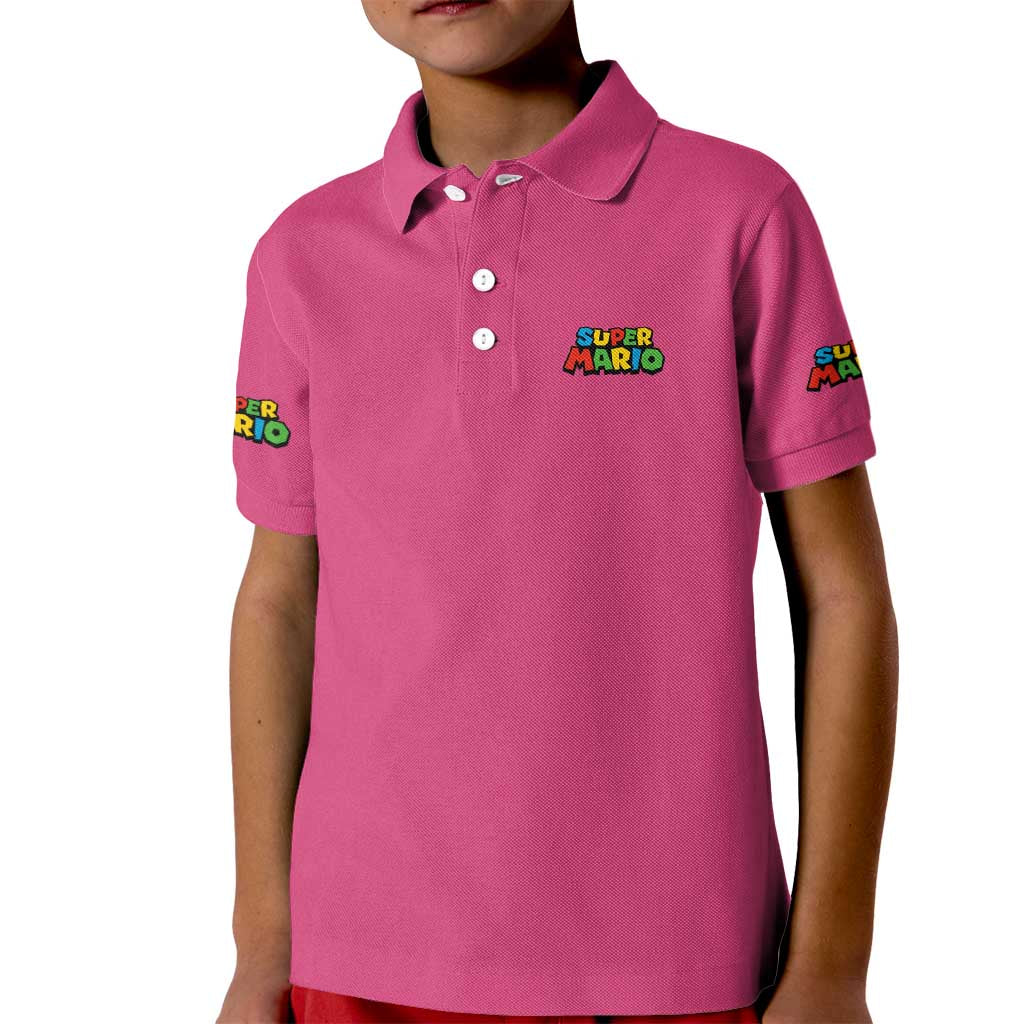 Peach Mario Bros Kid Polo Shirt Anime Style