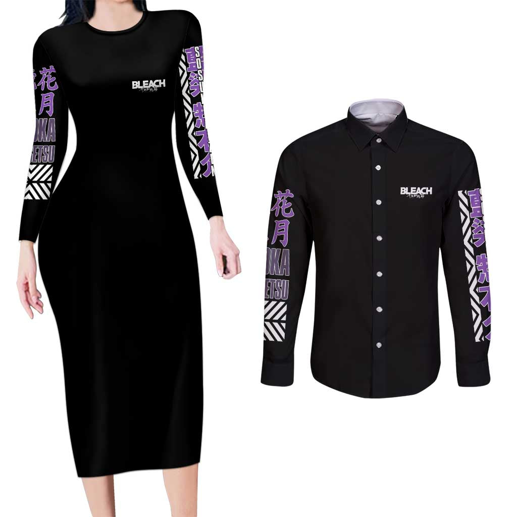 Sosuke Aizen TYBWA Bleach Couples Matching Long Sleeve Bodycon Dress and Long Sleeve Button Shirt Anime Style