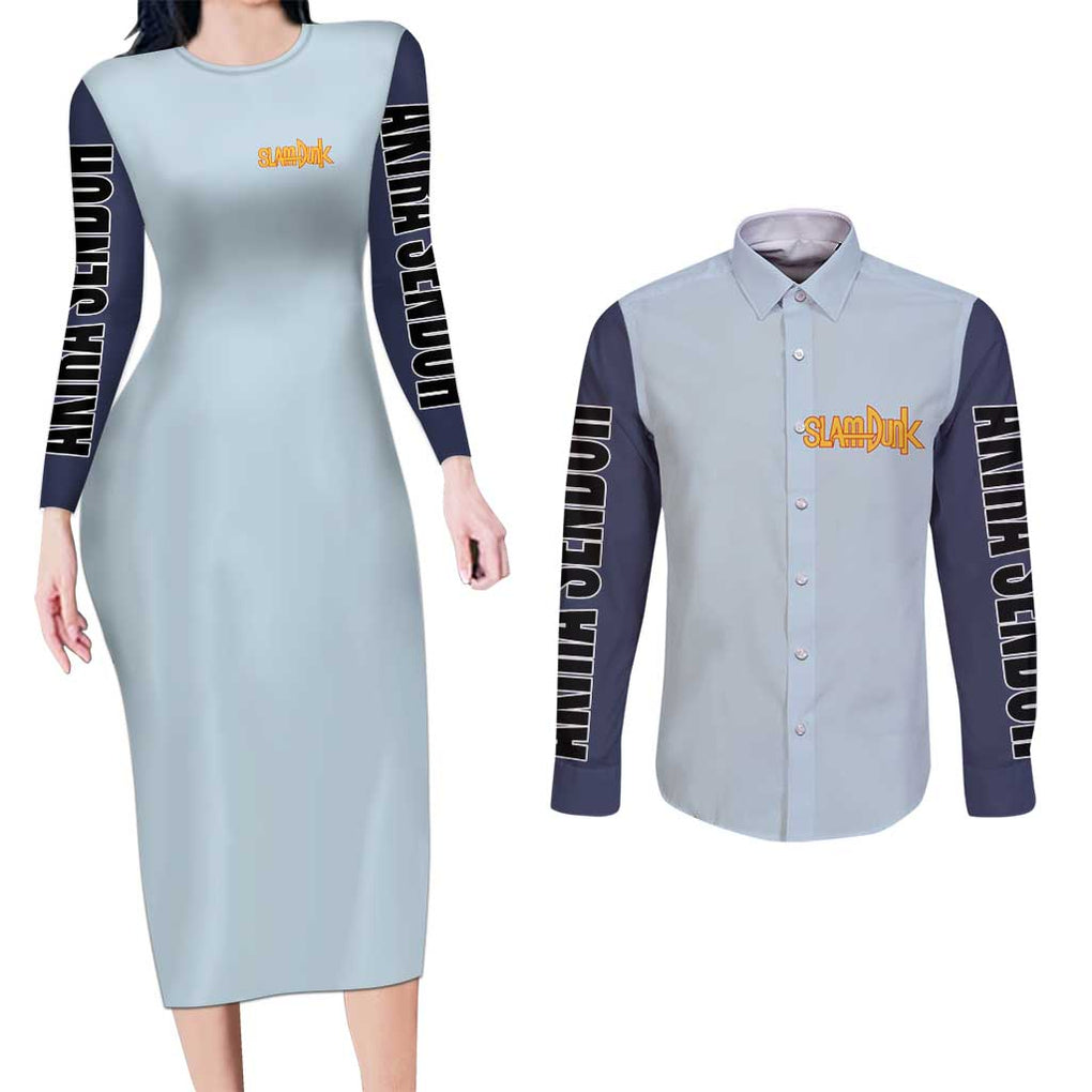 Akira Sendoh Slam Dunk Couples Matching Long Sleeve Bodycon Dress and Long Sleeve Button Shirt Japan Anime Style