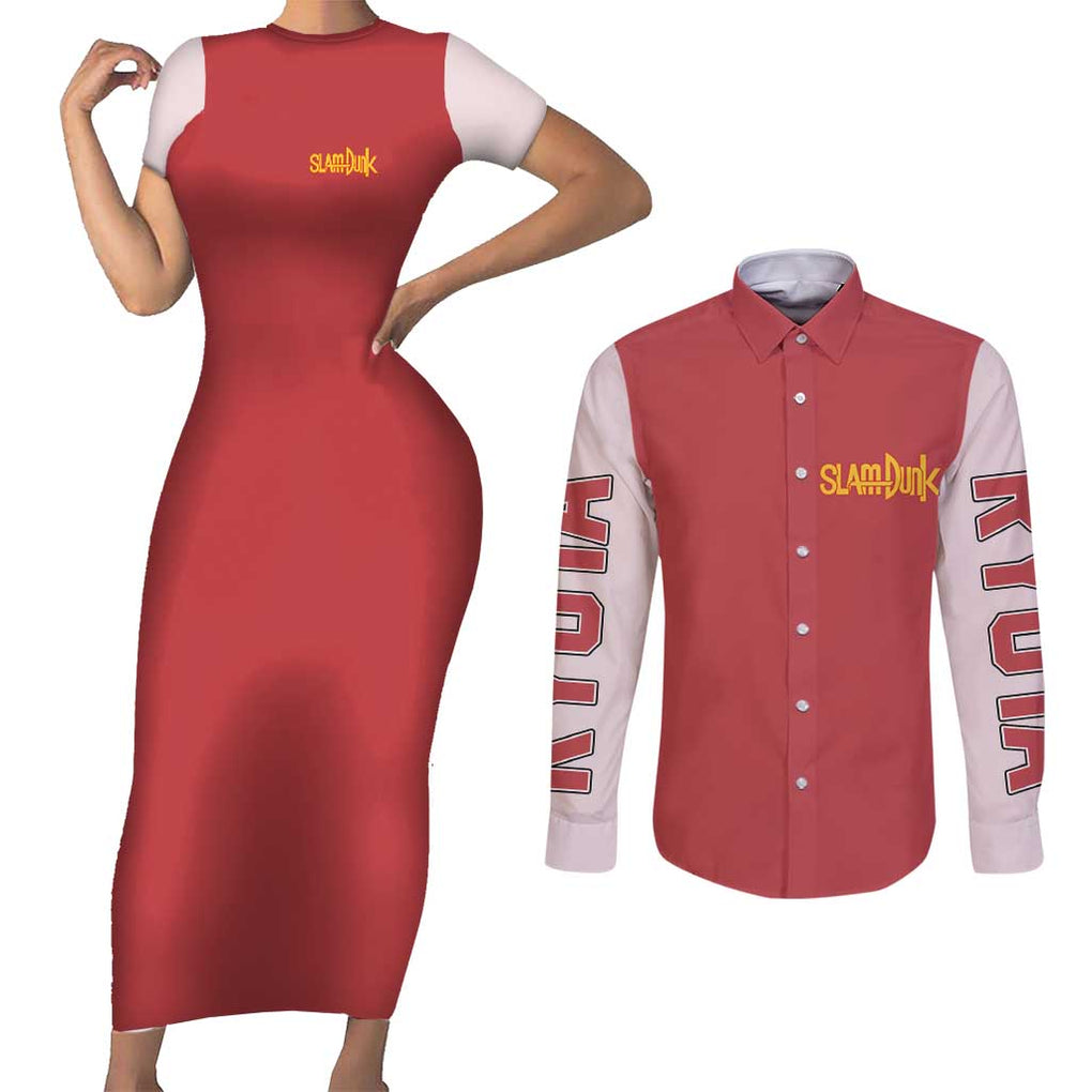 Ryota Miyagi Slam Dunk Couples Matching Short Sleeve Bodycon Dress and Long Sleeve Button Shirt Japan Anime Style