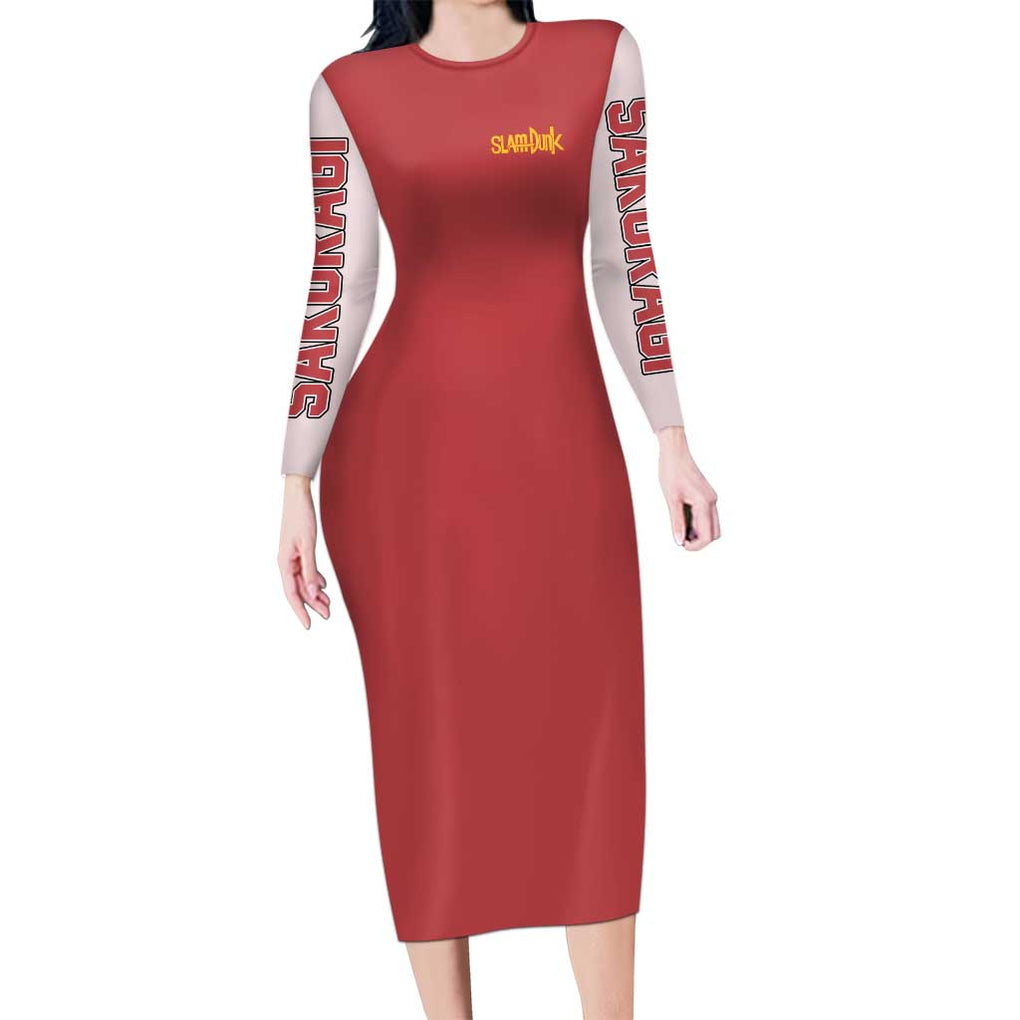 Hanamichi Sakuragi Slam Dunk Long Sleeve Bodycon Dress Japan Anime Style