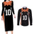 Shoyo Hinata - Number 10 Karasuno Couples Matching Long Sleeve Bodycon Dress and Long Sleeve Button Shirt